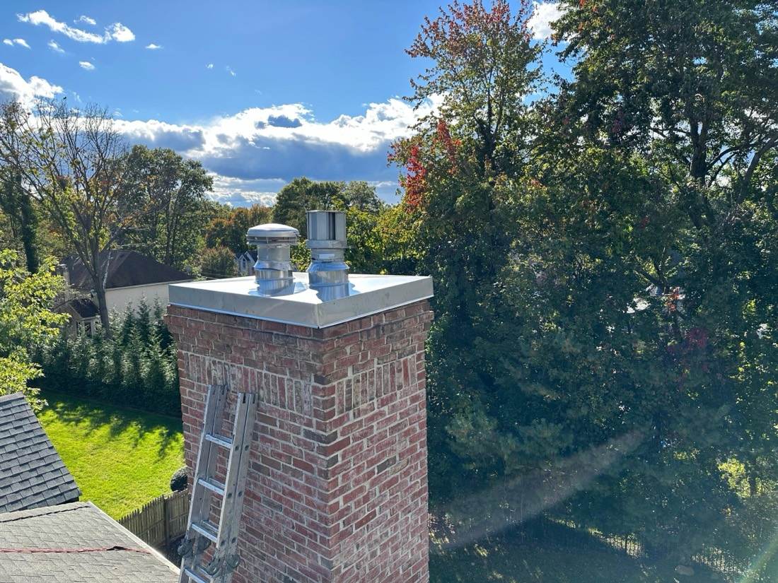 Brick chimney on a New Jersey home